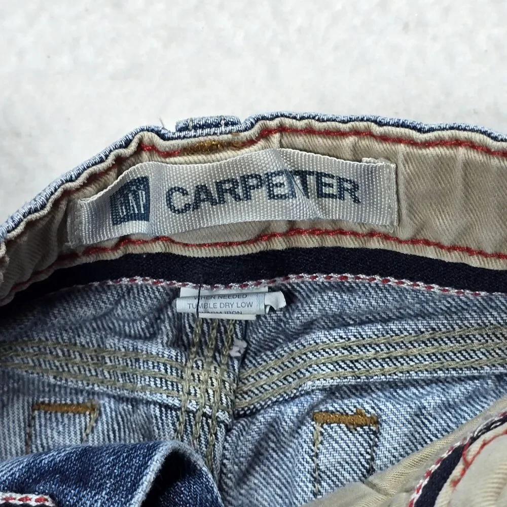 Baby Gap Carpenter Denim Jean Shorts Snap Button Close Adjustable Waist 12-18 Mo